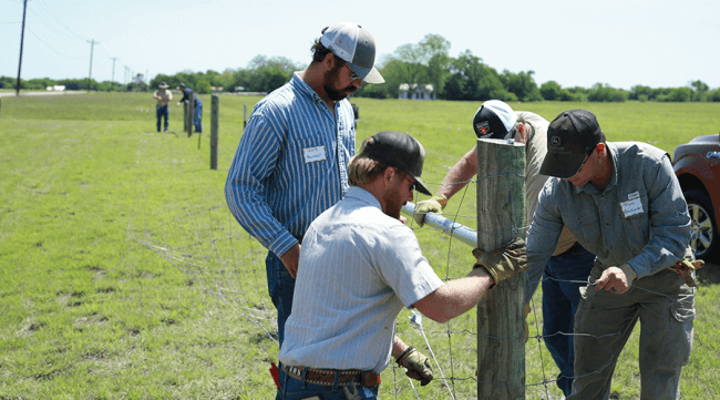 Fence post spacing is made easy with STAY-TUFF
