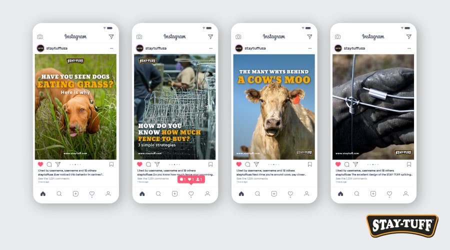 STAY-TUFF's social media attracts potential customers through valuable content