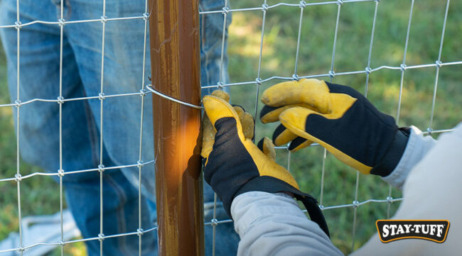 Attatching fences and wires to posts with clips keeps them durable and reduces sagging